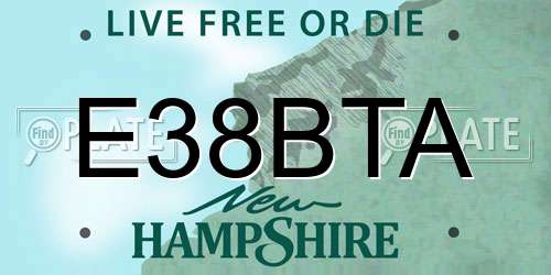 E38BTA New Hampshire License Plate