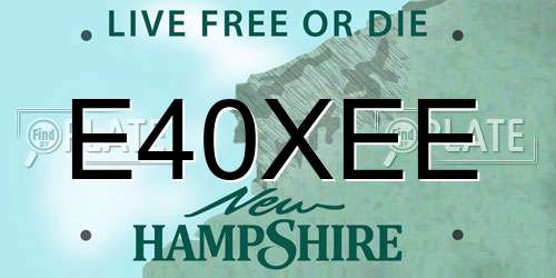 E40XEE New Hampshire License Plate