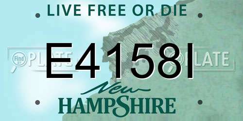 E4158I New Hampshire License Plate