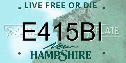 E415BI New Hampshire License Plate