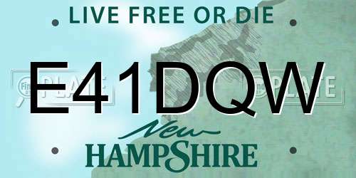 E41DQW New Hampshire License Plate