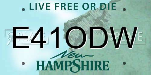 E41ODW New Hampshire License Plate