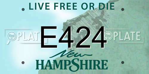 E424 New Hampshire License Plate