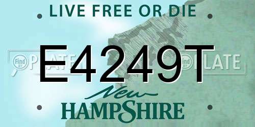 E4249T New Hampshire License Plate