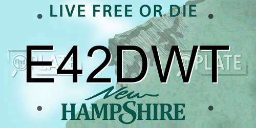 E42DWT New Hampshire License Plate