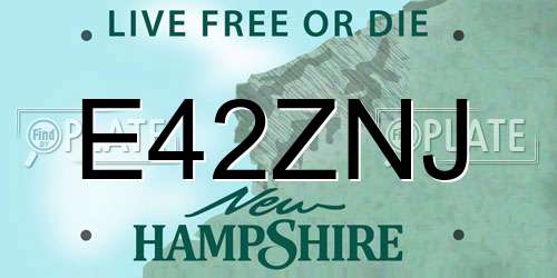 E42ZNJ New Hampshire License Plate