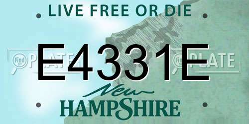 E4331E New Hampshire License Plate