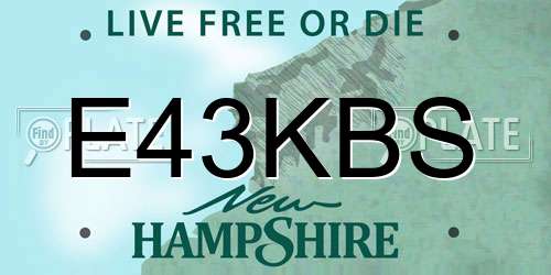 E43KBS New Hampshire License Plate