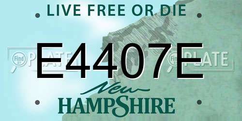 E4407E New Hampshire License Plate