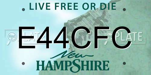 E44CFC New Hampshire License Plate