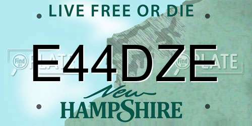 E44DZE New Hampshire License Plate