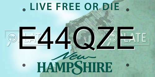 E44QZE New Hampshire License Plate
