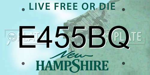 E455BQ New Hampshire License Plate
