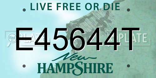 E45644T New Hampshire License Plate