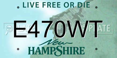 E470WT New Hampshire License Plate