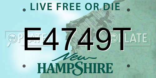 E4749T New Hampshire License Plate