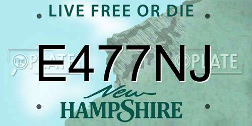 E477NJ New Hampshire License Plate