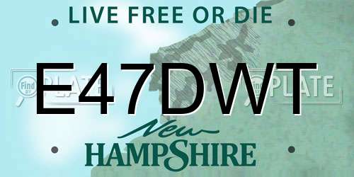 E47DWT New Hampshire License Plate