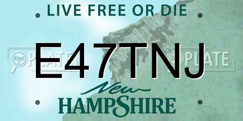 E47TNJ New Hampshire License Plate