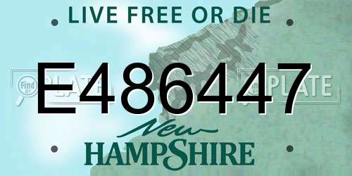 E486447 New Hampshire License Plate