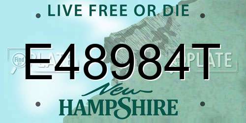 E48984T New Hampshire License Plate