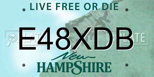 E48XDB New Hampshire License Plate