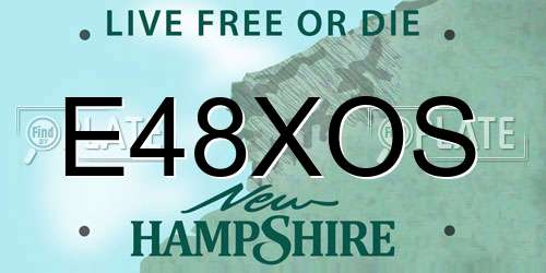 E48XOS New Hampshire License Plate