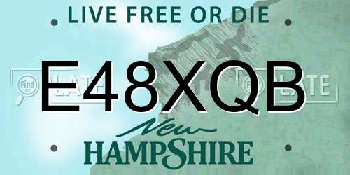 E48XQB New Hampshire License Plate