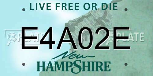 E4A02E New Hampshire License Plate