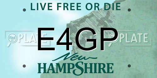 E4GP New Hampshire License Plate