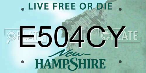 E504CY New Hampshire License Plate
