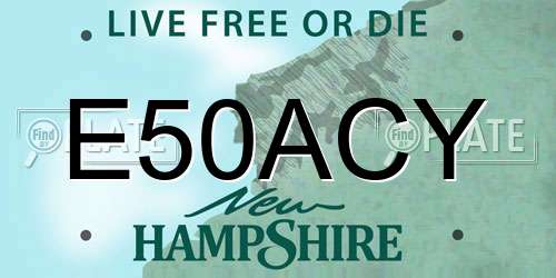 E50ACY New Hampshire License Plate