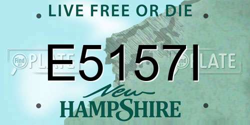 E5157I New Hampshire License Plate