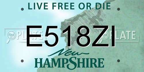 E518ZI New Hampshire License Plate