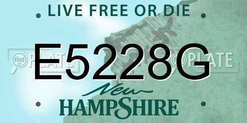E5228G New Hampshire License Plate
