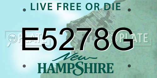 E5278G New Hampshire License Plate