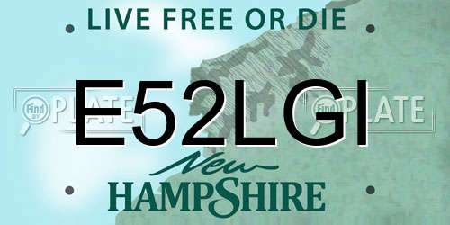E52LGI New Hampshire License Plate