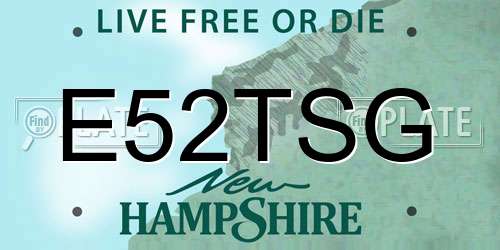 E52TSG New Hampshire License Plate