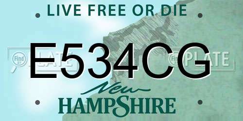 E534CG New Hampshire License Plate