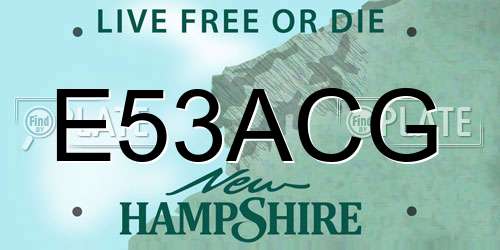 E53ACG New Hampshire License Plate