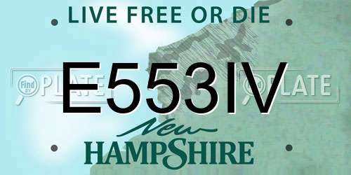 E553IV New Hampshire License Plate
