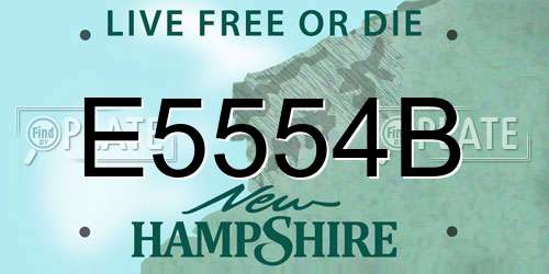 E5554B New Hampshire License Plate