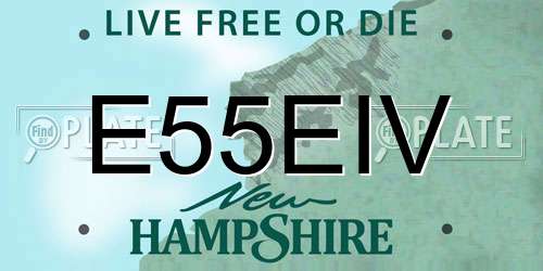 E55EIV New Hampshire License Plate