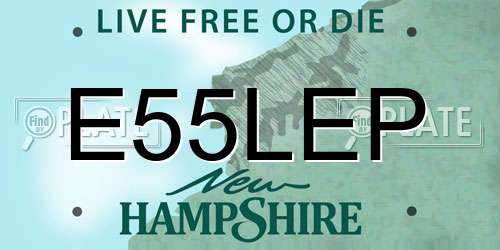 E55LEP New Hampshire License Plate