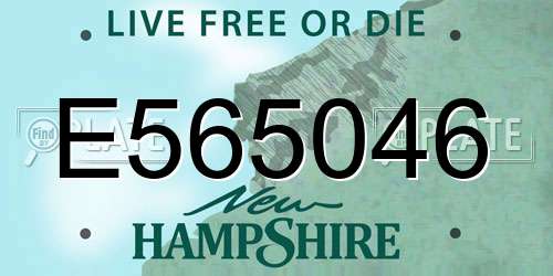 E565046 New Hampshire License Plate
