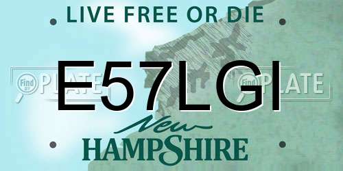 E57LGI New Hampshire License Plate