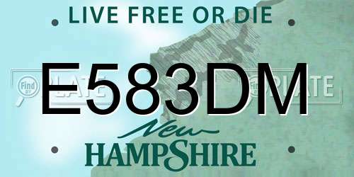 E583DM New Hampshire License Plate