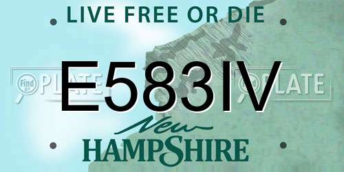 E583IV New Hampshire License Plate