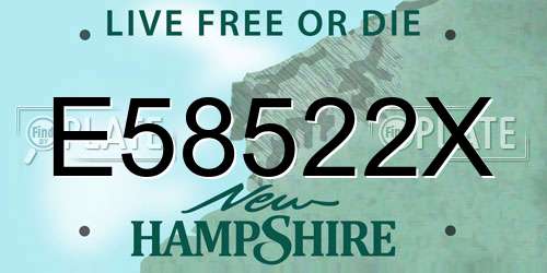 E58522X New Hampshire License Plate