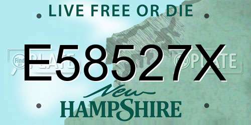 E58527X New Hampshire License Plate